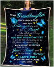 Butterfly Grandson Grandma OFleece Blanket