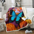Blue Butterfly Sherpa Fleece Blanket