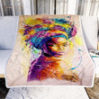 Africa Woman Watercolor Fleece Blanket