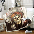 Skull Native Fleece Blanket