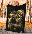 Gift For Native American Gift For Wolf Lover Native Wolf Blanket And Quilt Fleece Blanket