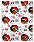 Cute Black Women Christmas Pattern Fleece Blanket