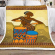 African Woman Loves Music Fleece Blanket