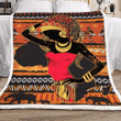 Africa Woman Map Pattern Sherpa Fleece Blanket