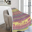 African Pattern Pink And Yellow Fleece Blanket