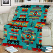 Blue Tribal Native Fleece Blanket