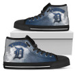 White Smoke Vintage Detroit Tigers MLB High Top Shoes