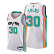 Spurs #30 Thaddeus Young 2021-22 City Edition White Jersey 75th Anniversary - Men Jersey