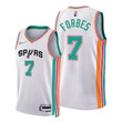 Spurs #7 Bryn Forbes 2021-22 City Edition White Jersey 75th Anniversary - Men Jersey