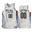 Custom 2022-23 Brooklyn Nets White #00 City Edition Jersey - Men Jersey