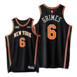 Knicks #6 Quentin Grimes Black 2021-22 City Edition Jersey 75th - Men