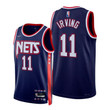 Nets #11 Kyrie Irving 2021-22 City Edition Blue Jersey 75th Anniversary - Men Jersey