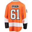 Men's Justin Braun Orange Philadelphia Flyers Breakaway Player Jersey Jersey