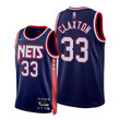 Nets #33 Nicolas Claxton 2021-22 City Edition Blue Jersey 75th Anniversary - Men Jersey