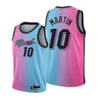 Caleb Martin #10 Miami Heat 2021-22 City Edition Blue Pink Jersey - Men Jersey