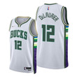 Javin DeLaurier Bucks 2021-22 City Edition White #12 Jersey NBA75th Season - Men