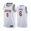 LeBron James #6 Los Angeles Lakers 2021-22 White Association Jersey Trade Numbers - Men Jersey