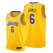 LeBron James #6 Los Angeles Lakers 2021-22 Icon Edition Gold Jersey Change Number - Men Jersey