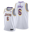 LeBron James #6 Los Angeles Lakers 2021-22 Association Edition White Jersey Change Number - Men Jersey