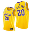 Lakers #20 Mac McClung 2021-22 75th Diamond Anniversary Gold Jersey Icon Edition - Men Jersey