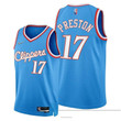 Clippers #17 Jason Preston 2021-22 City Edition Blue Jersey 75th Anniversary - Men Jersey