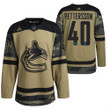 Men Vancouver Canucks #40 Elias Pettersson Canadian Armed Force 2021 CAF Night Camo Jersey Jersey