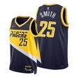 Jalen Smith Pacers 2022 City Edition Navy #25 Jersey 75th Diamond Badge - Men Jersey