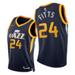 Malik Fitts #24 Utah Jazz 2021-22 Icon Edition Navy Jersey 75th Anniversary - Men Jersey