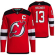 New Jersey Devils #13 Nico Hischier Home Red Jersey 2021-22 Primegreen Jersey