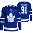 Toronto Maple Leafs #91 John Tavares Home Blue Jersey 2021-22 Primegreen Jersey