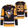 Pittsburgh Penguins #58 Kris Letang Primegreen Black Jersey 2021-22 Opening Night Jersey