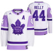 Morgan Rielly #44 2021 HockeyFightsCancer Toronto Maple Leafs White Primegreen Jersey Jersey