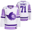 Chris Tierney 2021 HockeyFightsCancer Ottawa Senators White #71 Primegreen Jersey Jersey
