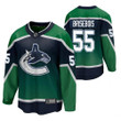 Men Vancouver Canucks #55 Guillaume Brisebois 2021 Special Edition Green Jersey Jersey