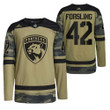 Gustav Forsling Panthers Practice Camo Military Appreciation Jersey #42 Jersey