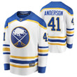 Men Buffalo Sabres #41 Craig Anderson 2021 Away Player White Jersey Jersey