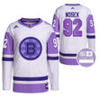 Boston Bruins Tomas Nosek #92 Hockey Fights Cancer White Purple Primegreen Jersey Jersey