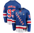 New York Rangers Mika Zibanejad #93 Home 2022 Stanley Cup Final Breakaway Men Jersey - Blue