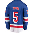 New York Rangers Jarred Tinordi #5 Home 2022 Stanley Cup Final Breakaway Men Jersey - Blue