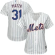 Mike Piazza New York Mets Majestic Women's Home Cool Base Player Jersey - White Royal