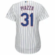 Mike Piazza New York Mets Majestic Women's Home Cool Base Player Jersey - White Royal