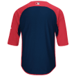 Men's Majestic Red/Navy Washington Nationals Collection On-Field 3/4-Sleeve Batting Practice Jersey Jersey