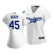 Dodgers Matt Beaty #45 2020 World Series Champions White Home Women's Jersey