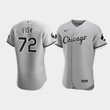 Men's Chicago White Sox Carlton Fisk #72 Gray MR Patch Jersey Jersey