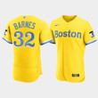Men's Boston Red Sox #32 Matt Barnes Gold 2021 City Connect Jersey Jersey
