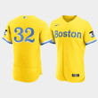 Men's Boston Red Sox Matt Barnes #32 Gold Light Blue 2021 City Connect Jersey Jersey