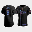 Men's Tampa Bay Rays Brandon Lowe #8 Black Holographic Golden Edition Jersey Jersey