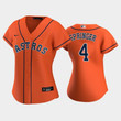 Astros #4 George Springer Orange Women's Alternate Jersey Jersey
