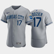 Hunter Dozier 17 Kansas City Royals 2022 Gray Men's Jersey Jersey
