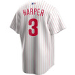 Bryce Harper #3 Philadelphia Phillies Home Player Name Jersey - White Jersey